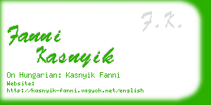 fanni kasnyik business card